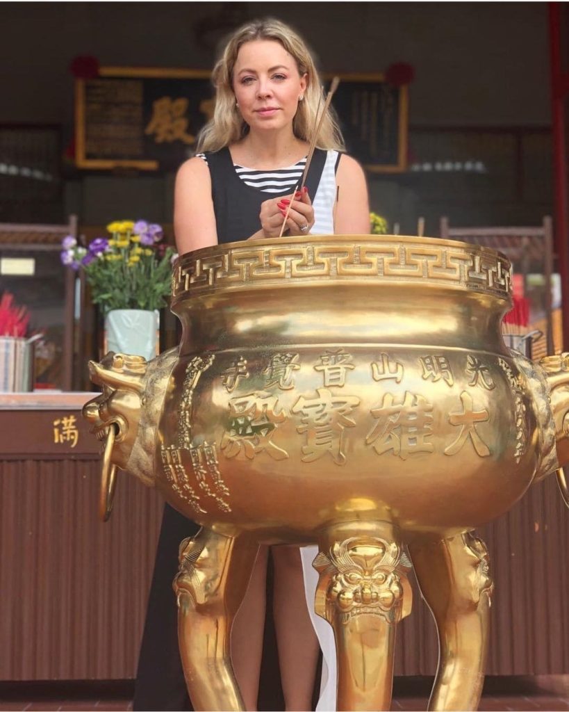En templo tradicional chino
